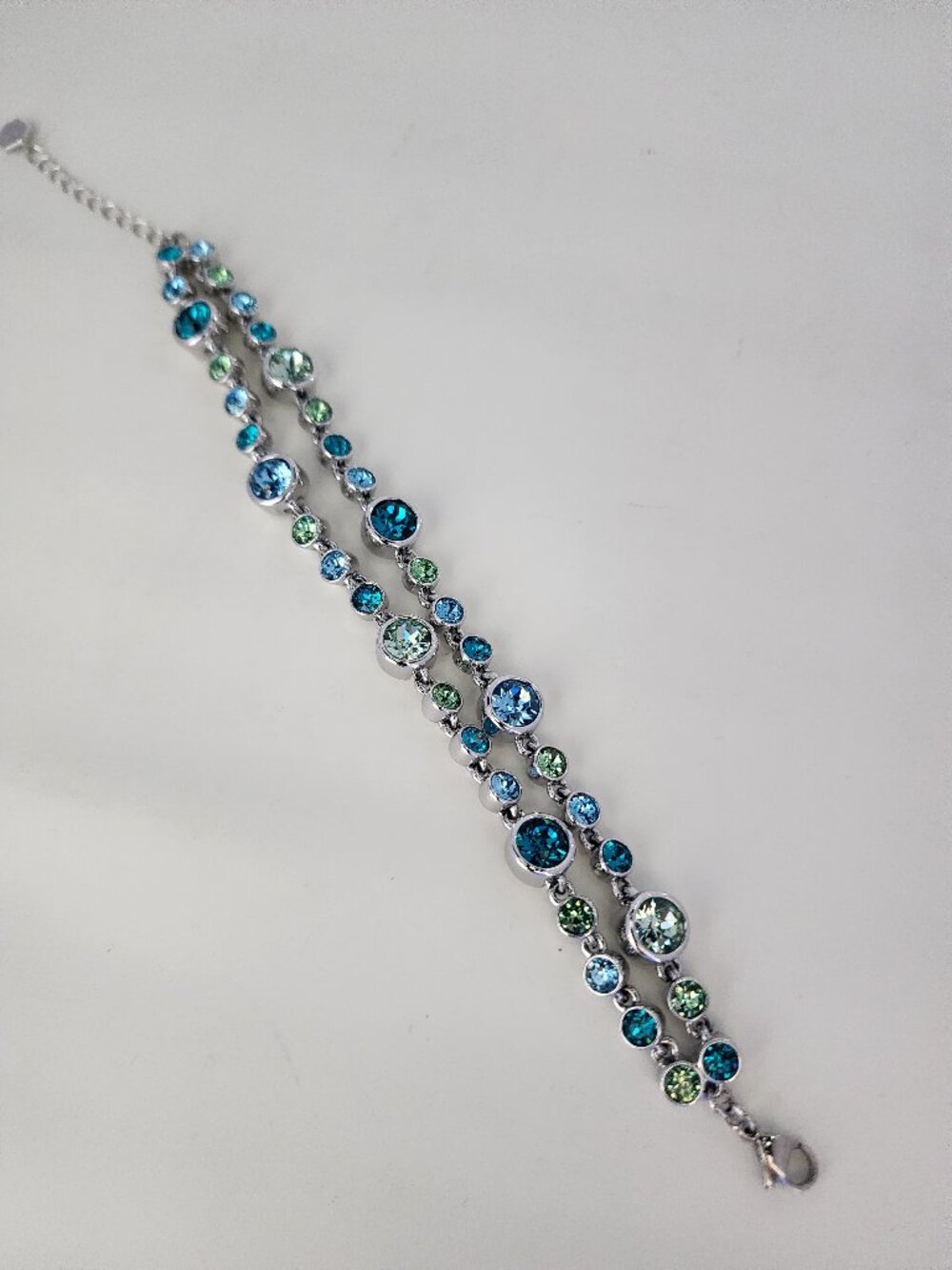 Touchstone Crystal Glam Bracelet Blues and Greens